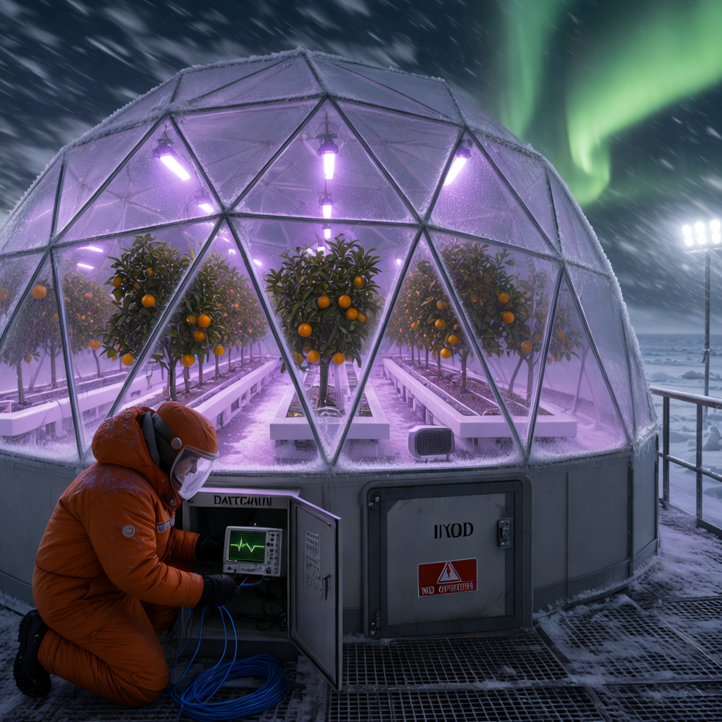 Arctic greenhouse night shift