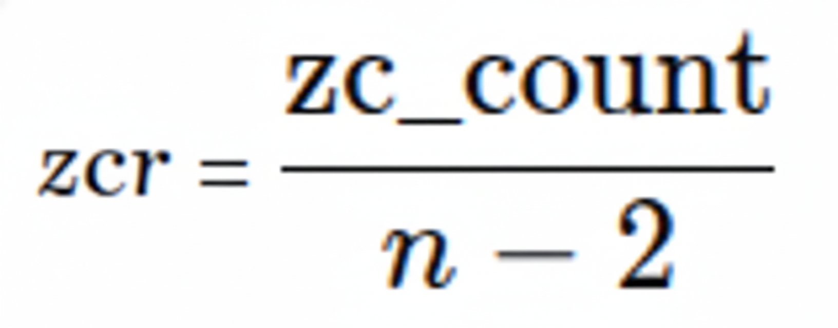 zero crossing rate