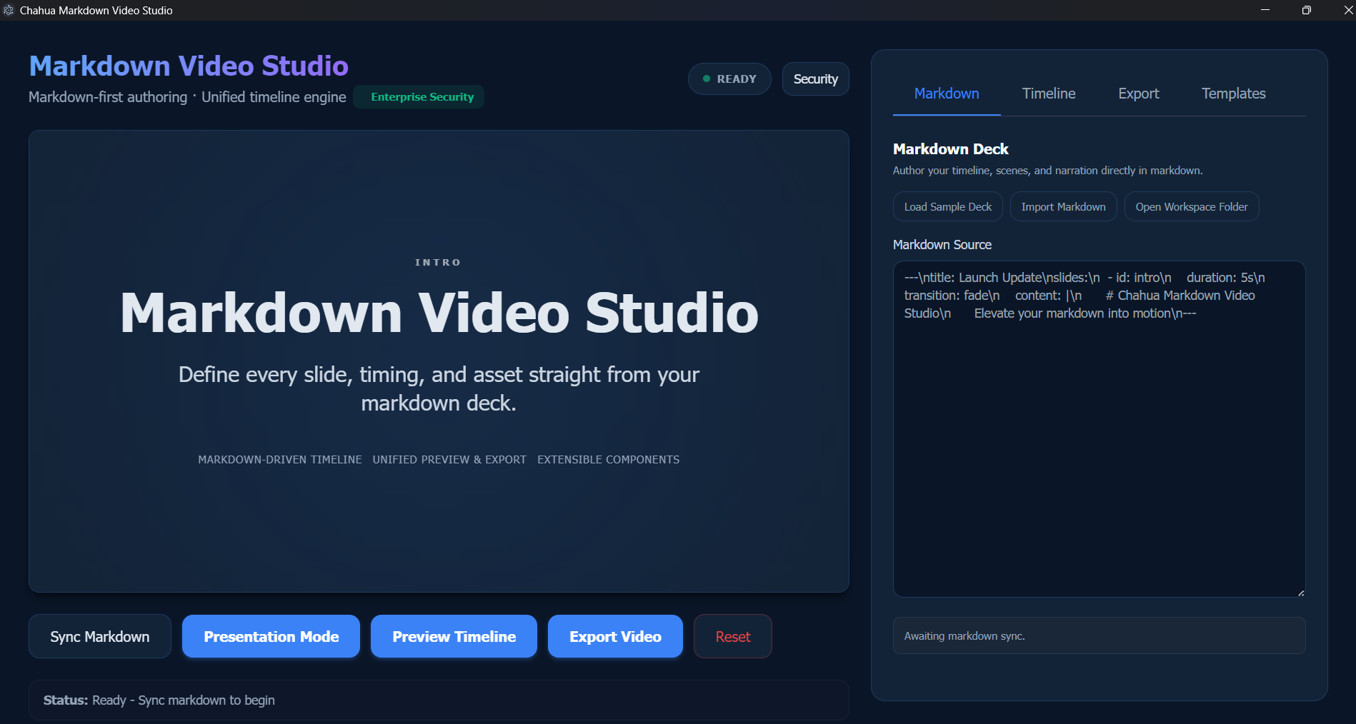 Chahua Markdown Video Studio